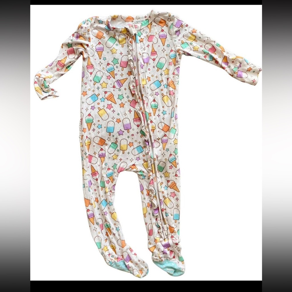 Posh Peanut Ice cream PJ 9-12 zippie